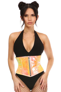 Yellow/Pink Holo Steel Boned Mini Cincher 