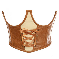 Faux Leather Steel Boned Lace-Up Waist Cincher