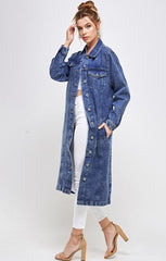 White Non-stretch Third Quarter Denim Jacket