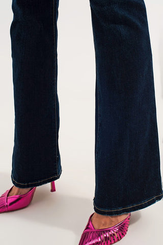 70s High Flare Jeans in Indigo Stretch