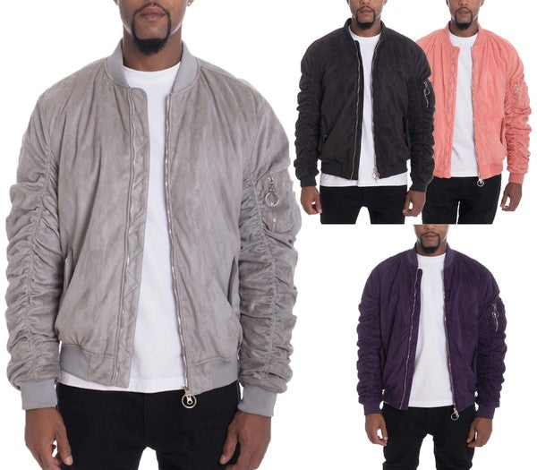 Weiv Mirosuede Scrunched Bomber Jacket