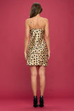 Made in USA Leopard Print Satin Slip Dress