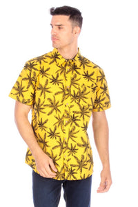 Men's Printed Woven Shirts in Yellow