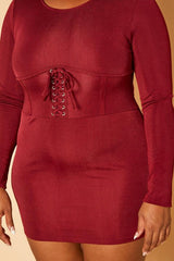 Plus Size Corset Effect Bodycon Mini Dress