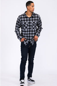 Regular Fit Checker Plaid Flannel Shirts