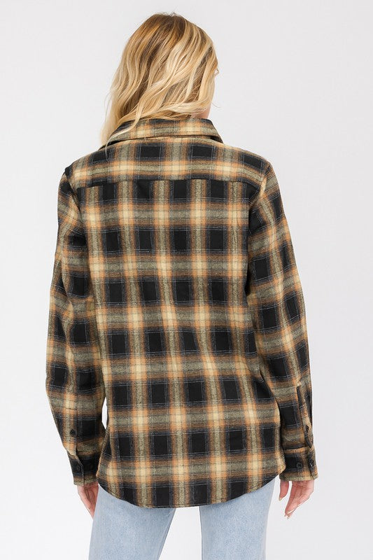 Full Plaid Checkered Flannel Long Sleeve