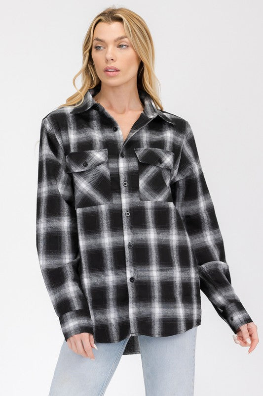 Full Plaid Checkered Flannel Long Sleeve