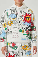 Essentials Allover Hand Drawing 7 Chenille Patch Hoodie