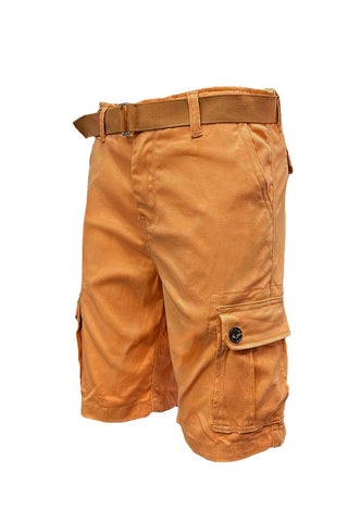Weiv Mens Belted Cargo Shorts With Belt