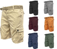 Weiv Mens Belted Cargo Shorts With Belt