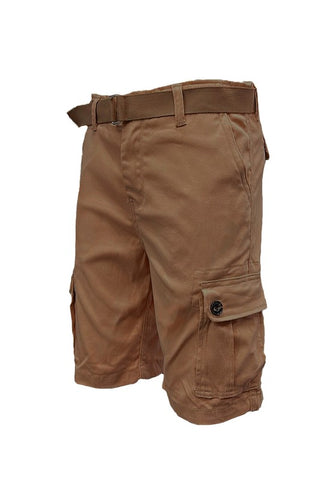 Weiv Mens Belted Cargo Shorts With Belt