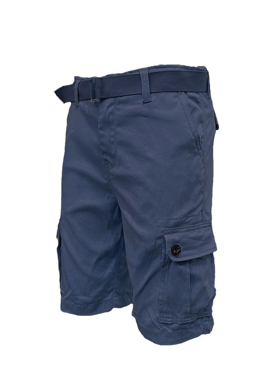 Weiv Mens Belted Cargo Shorts With Belt