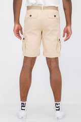 Weiv Mens Belted Cargo Shorts With Belt