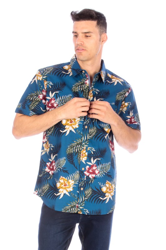 Men's Printed Shirts in Blue