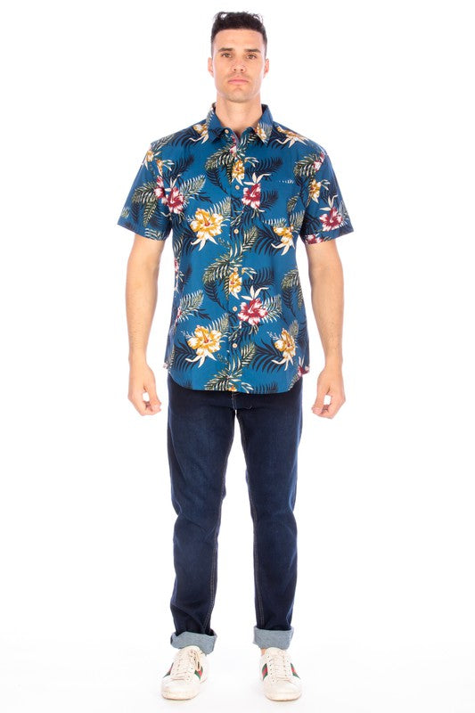 Men's Printed Shirts in Blue