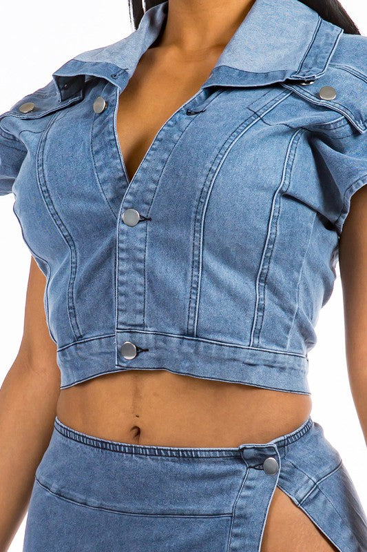 Sexy Denim Two Piece Set