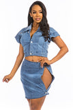 Sexy Denim Two Piece Set