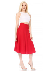 Paneled, a-line Midi Skirt With Banded Waist