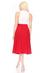 Paneled, a-line Midi Skirt With Banded Waist