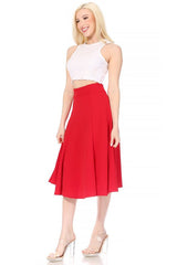 Paneled, a-line Midi Skirt With Banded Waist