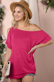 One Side Cold Shoulder Detailed Drapery Top