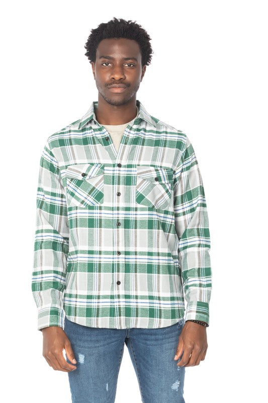 Men's Flannel Shirts in Green