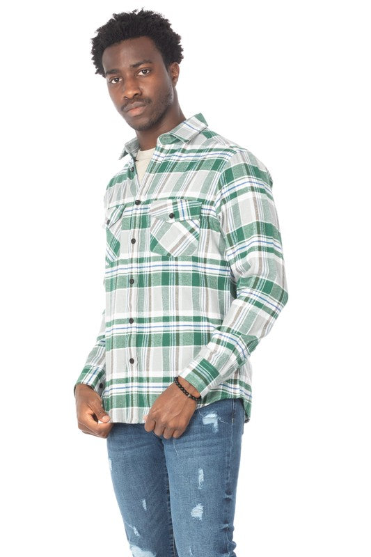 Men's Flannel Shirts in Green