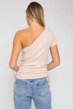 One Shoulder Side Rushing Top