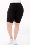 Plus Size Basic Cotton Active Yoga Biker Shorts