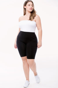 Plus Size Basic Cotton Active Yoga Biker Shorts