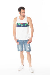 Tank Top Printed Cotton in White