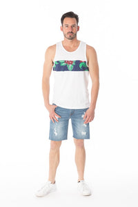Tank Top Printed Cotton in White