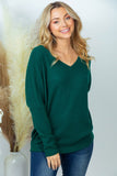 PLUS SIZE Long Sleeve Solid Knit Top