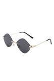 Rimless Round Geometric Rimless Fashion Sunglasses