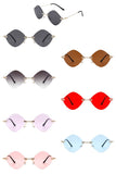 Rimless Round Geometric Rimless Fashion Sunglasses