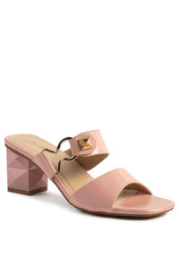 Hookup Geometric Cut Block Heel Slides
