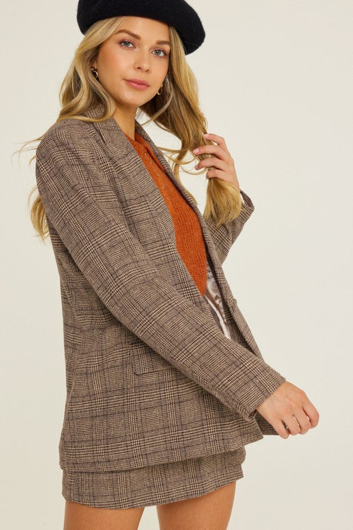 Women's Plaid Blazer