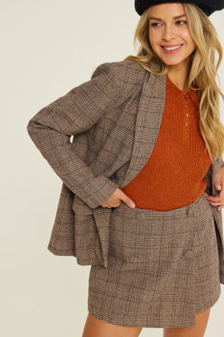 Women's Plaid Blazer