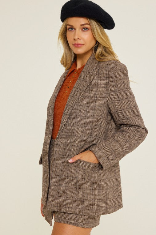 Women's Plaid Blazer