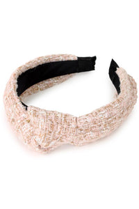 Tweed Headband With Knot