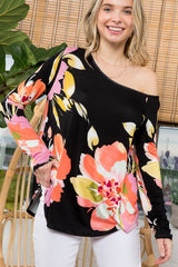 Floral One Shoulder Top for Women