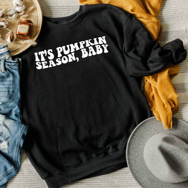 It's Pumpkin Season Baby Wavy Graphic Sweatshirt