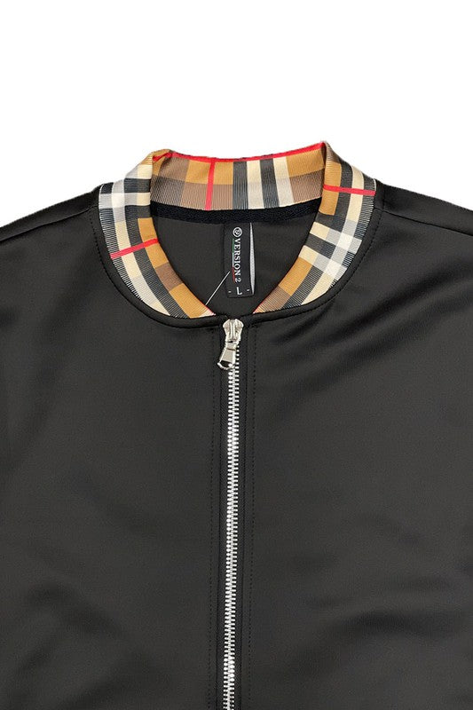 Weiv Checkered Plaid Full Zip Track Jacket