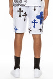 Weiv Mens Chrome Cross Skull Shorts