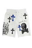 Weiv Mens Chrome Cross Skull Shorts