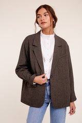 Over Sized Solid Blazer