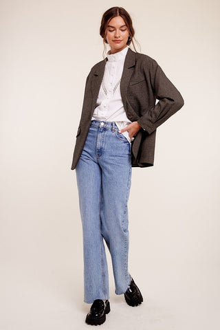 Over Sized Solid Blazer
