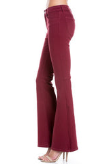 High Waist Flare Denim Pants Chocolate