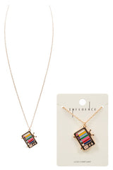 Television Enamel Pendant Short Necklaces