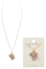 Television Enamel Pendant Short Necklaces